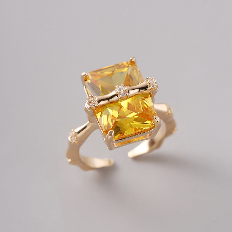 Yellow Cube Ring
