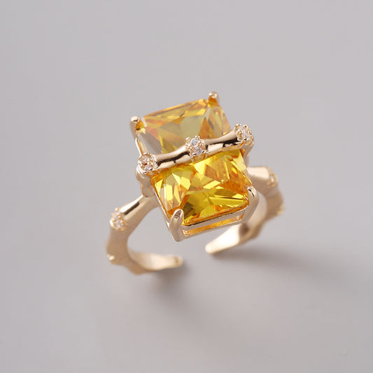 Yellow Cube Ring