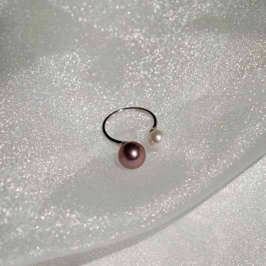 Purple & White Pearl Ring