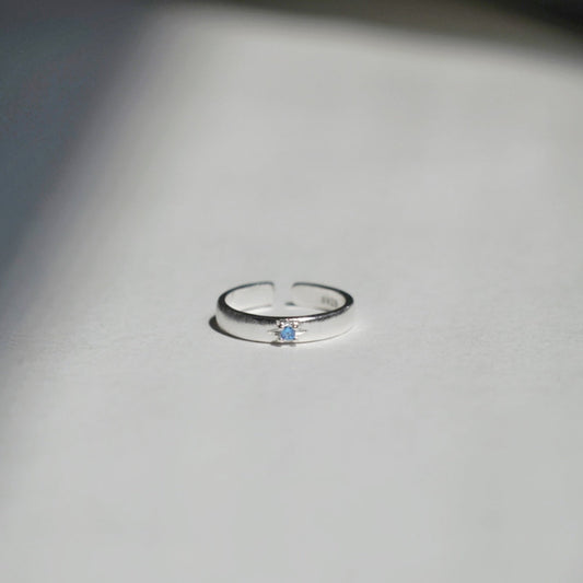 Tiny Blue Zircon Ring