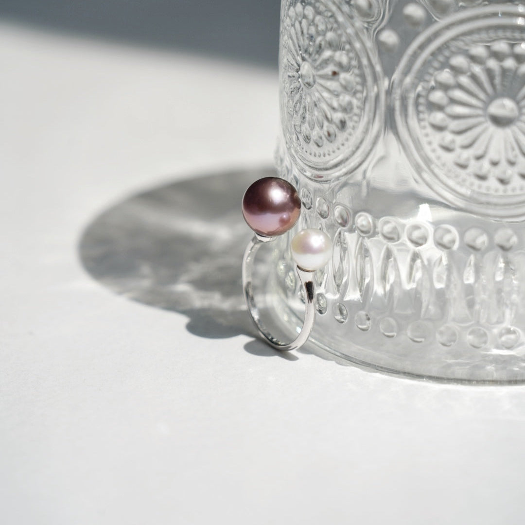 Purple & White Pearl Ring