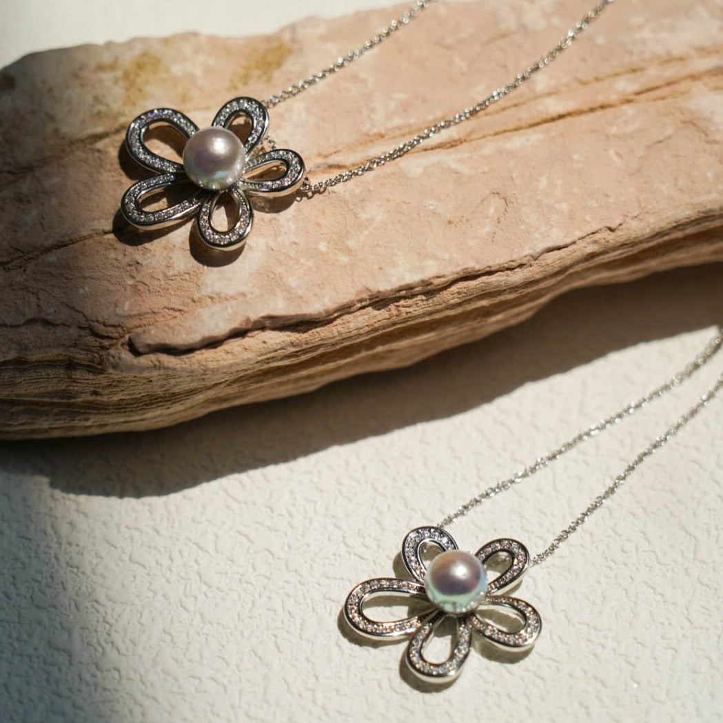 Flower Madama Akoya Pearl Necklace