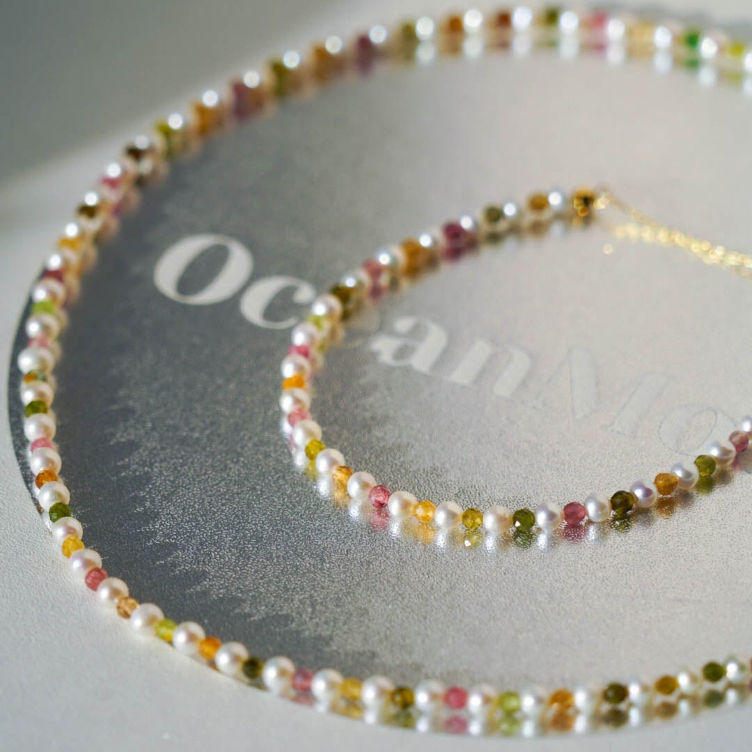 Tourmaline Colours Baby Pearl Bracelet