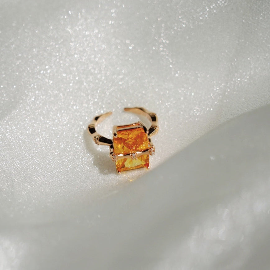 Yellow Cube Ring
