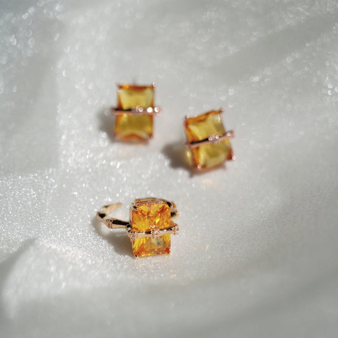 Yellow Cube Ring