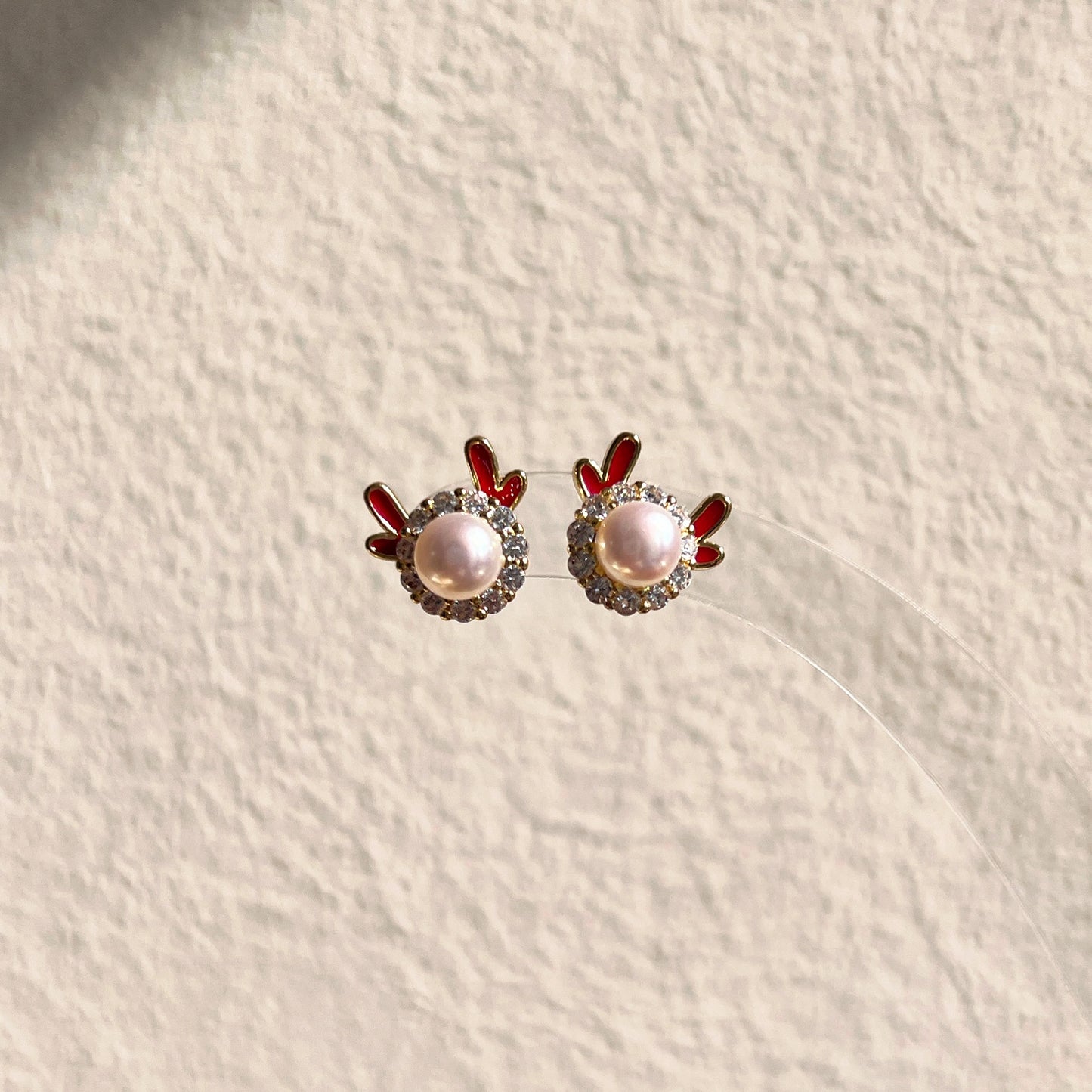 Christmas Antler Pearl Earring