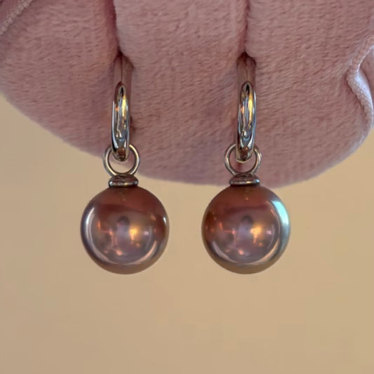 Purple Pearl Earrings