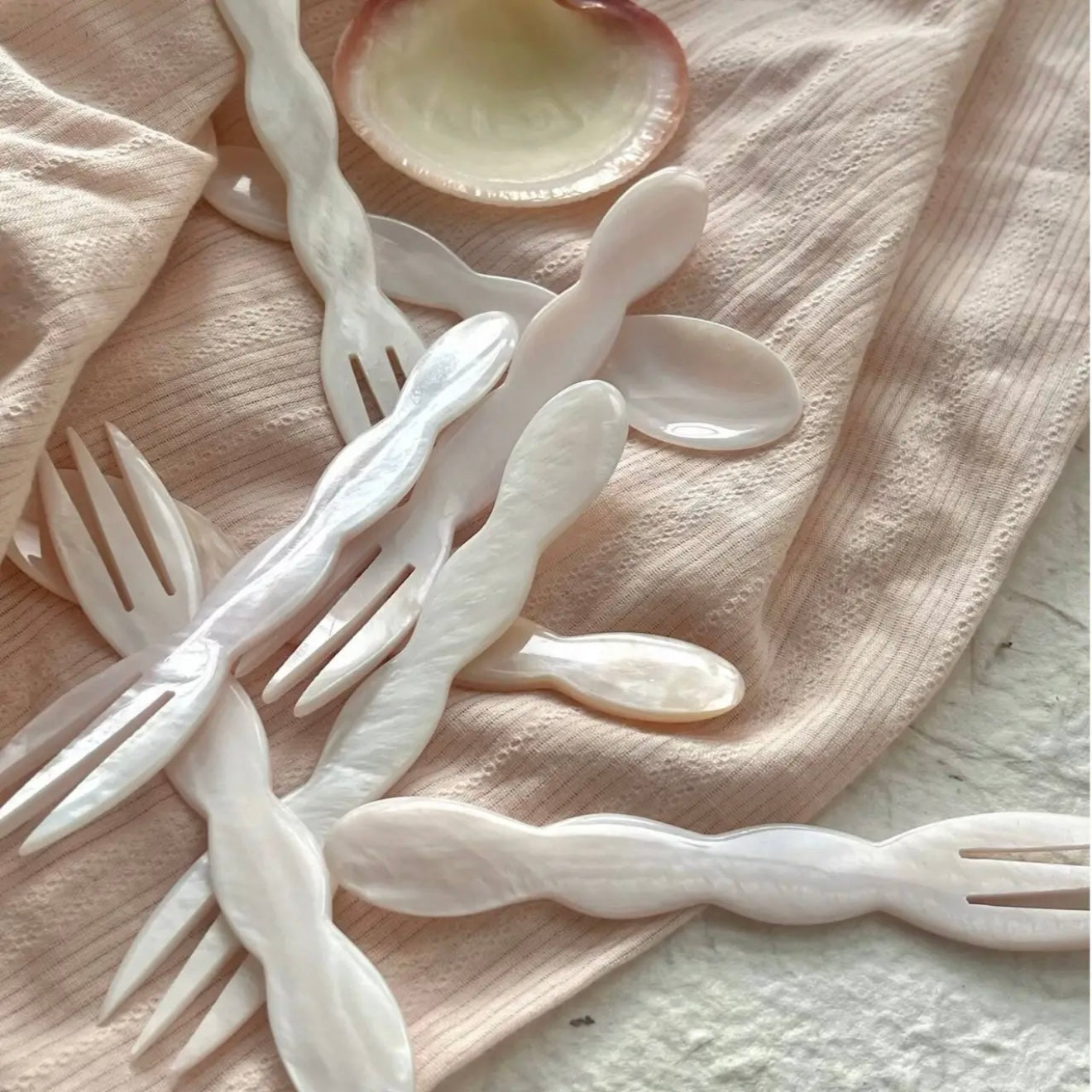 Wave Shell Spoon & Fork