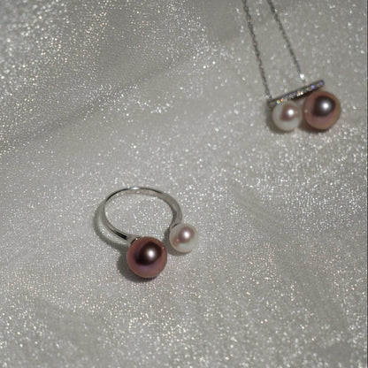 Purple & White Pearl Ring