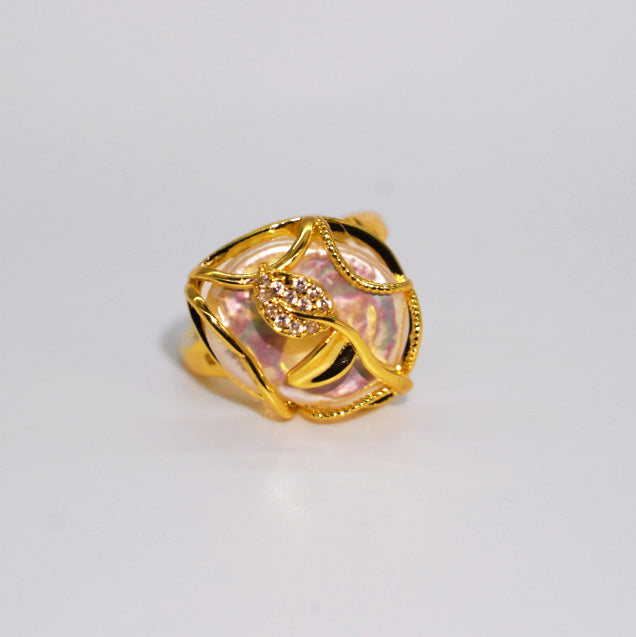 Rose Baroque Pearl Ring