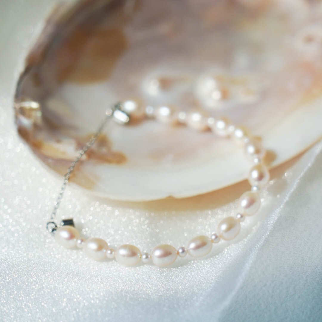 Oval and Baby Pearl Bracelet