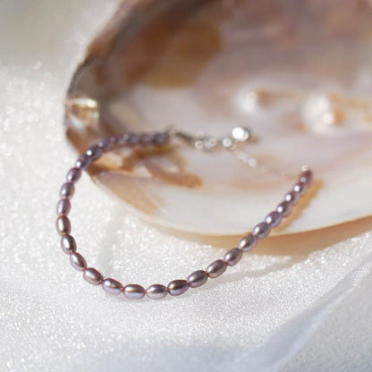 Oval Purple Baby Pearl Bracelet