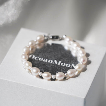 Oval and Baby Pearl Bracelet