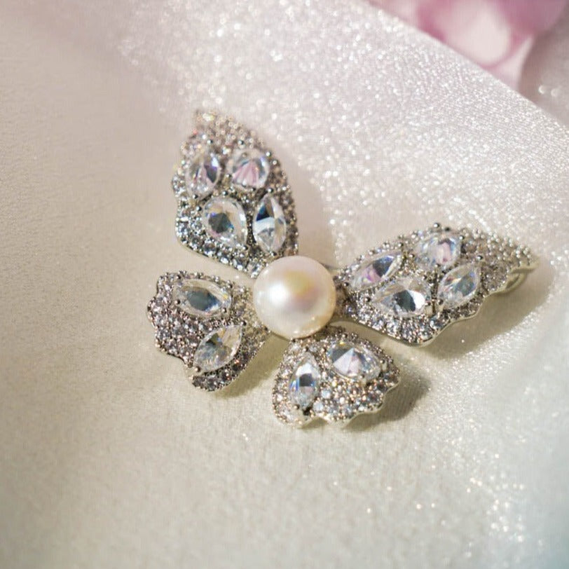 Butterfly Freshwater Pearl Brooch