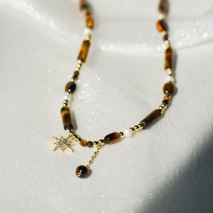 Amber Star Pearl Necklace