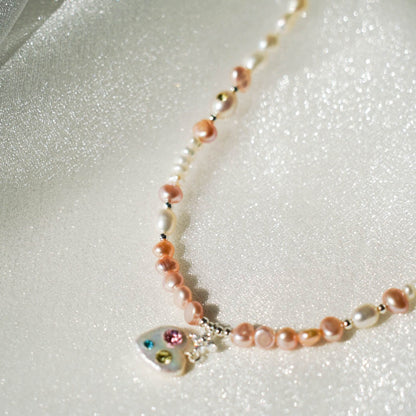 Crystal Love Baroque Pearl Necklace