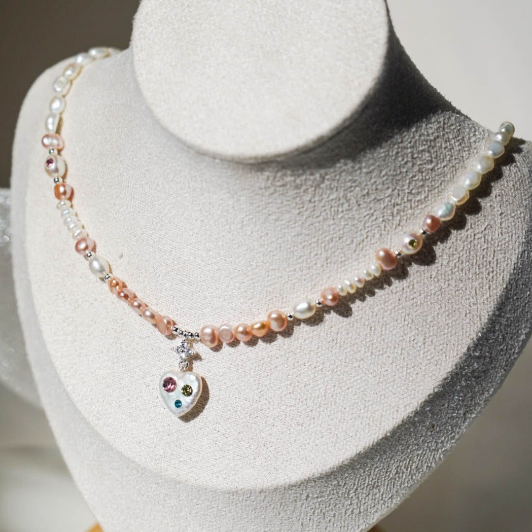 Crystal Love Baroque Pearl Necklace