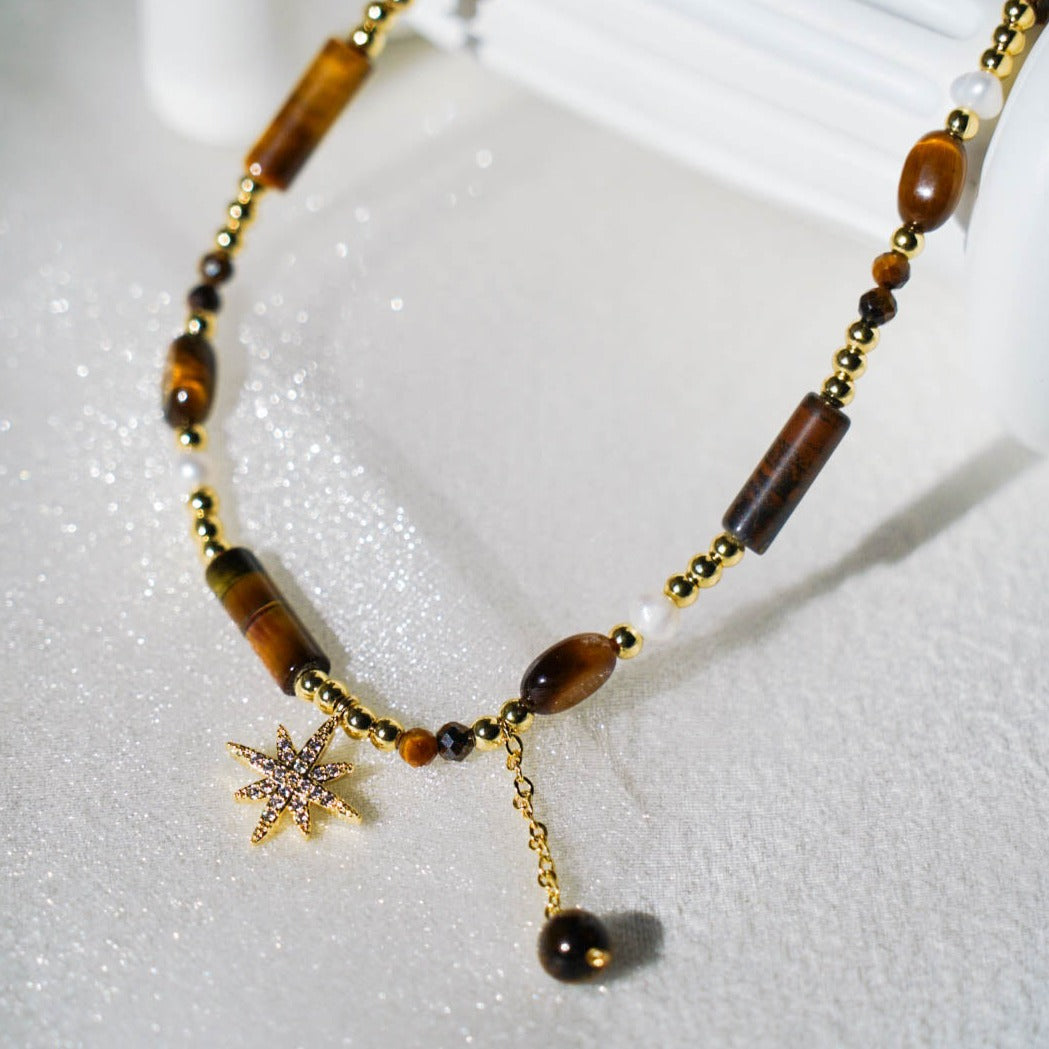 Amber Star Pearl Necklace