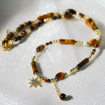 Amber Star Pearl Necklace