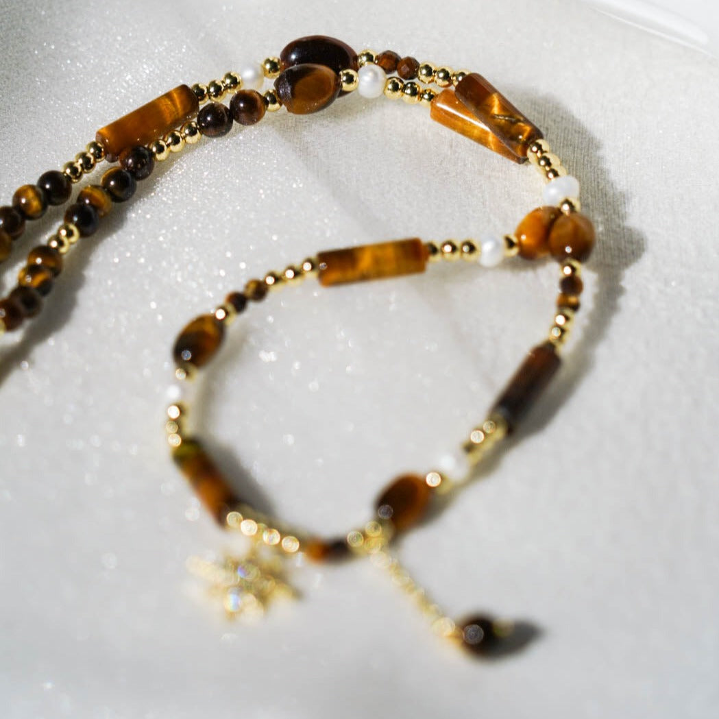 Amber Star Pearl Necklace