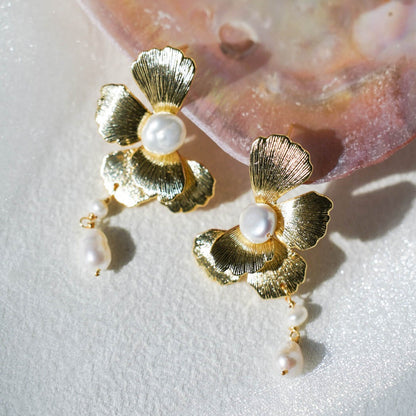 Half-flower Pearl Earring