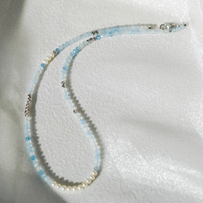 Aquamarine Pearl Necklace