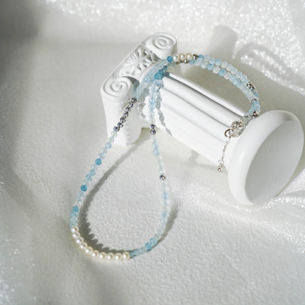 Aquamarine Pearl Necklace