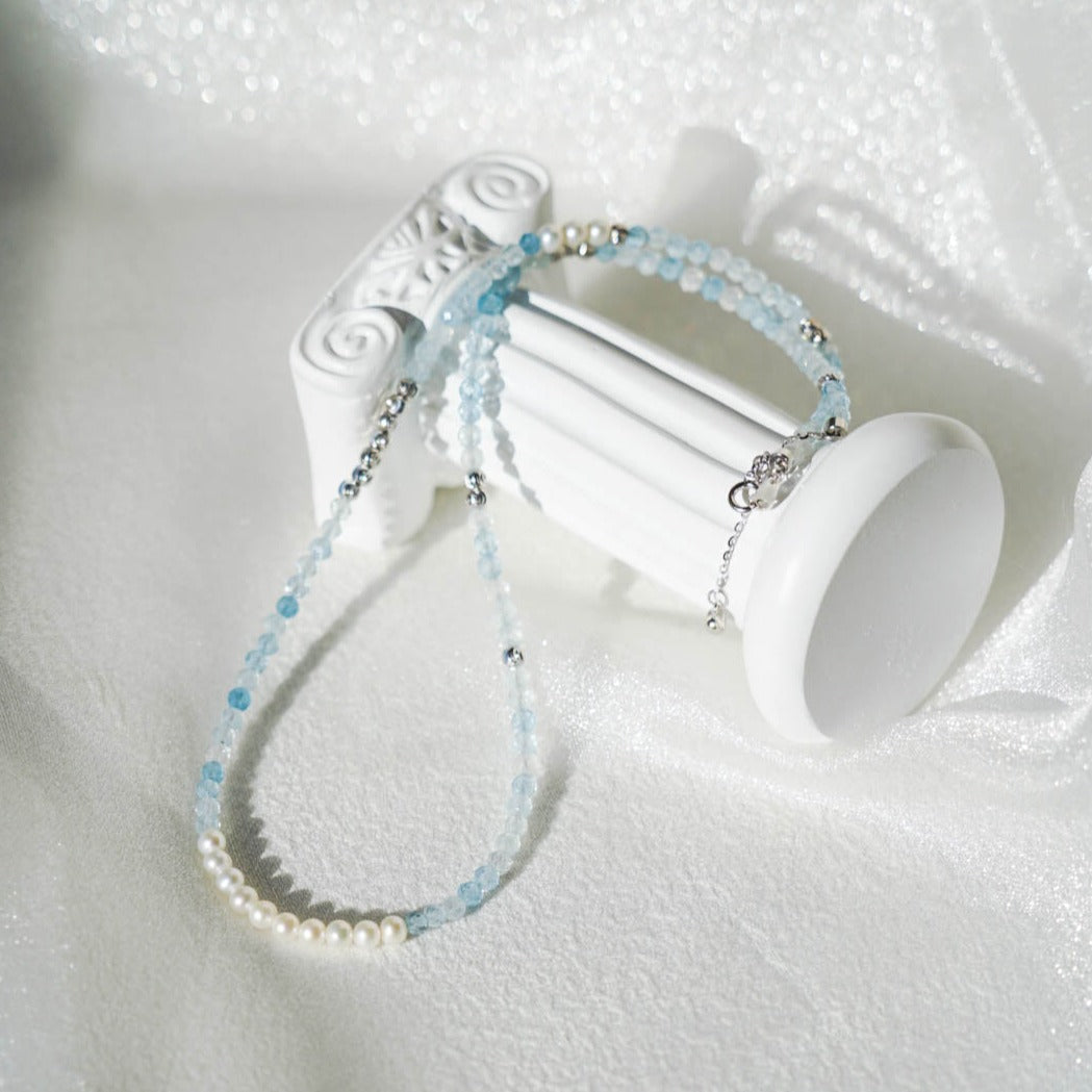 Aquamarine Pearl Necklace