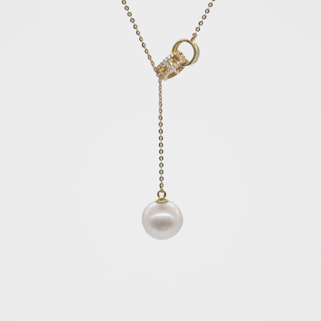 Double Hoop Freshwater Pearl Necklace