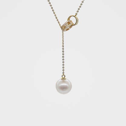 Double Hoop Freshwater Pearl Necklace