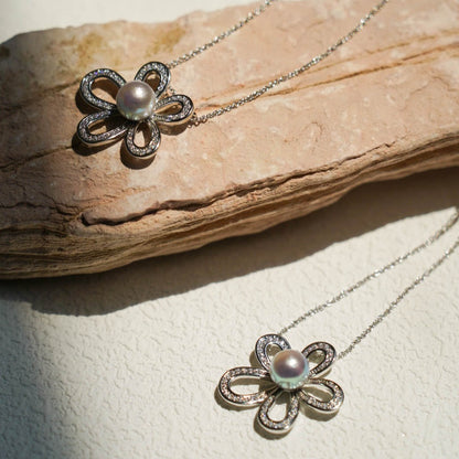 Flower Madama Akoya Pearl Necklace