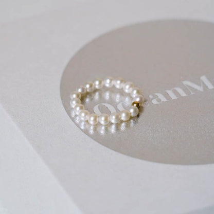 Gold Bean Pearl Ring