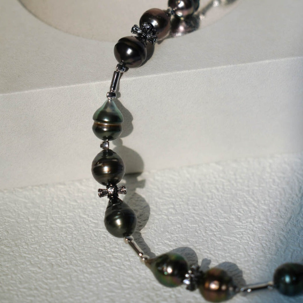 Cross Heart Tahitian Baroque Pearl Necklace