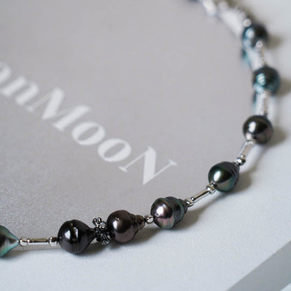 Cross Heart Tahitian Baroque Pearl Necklace