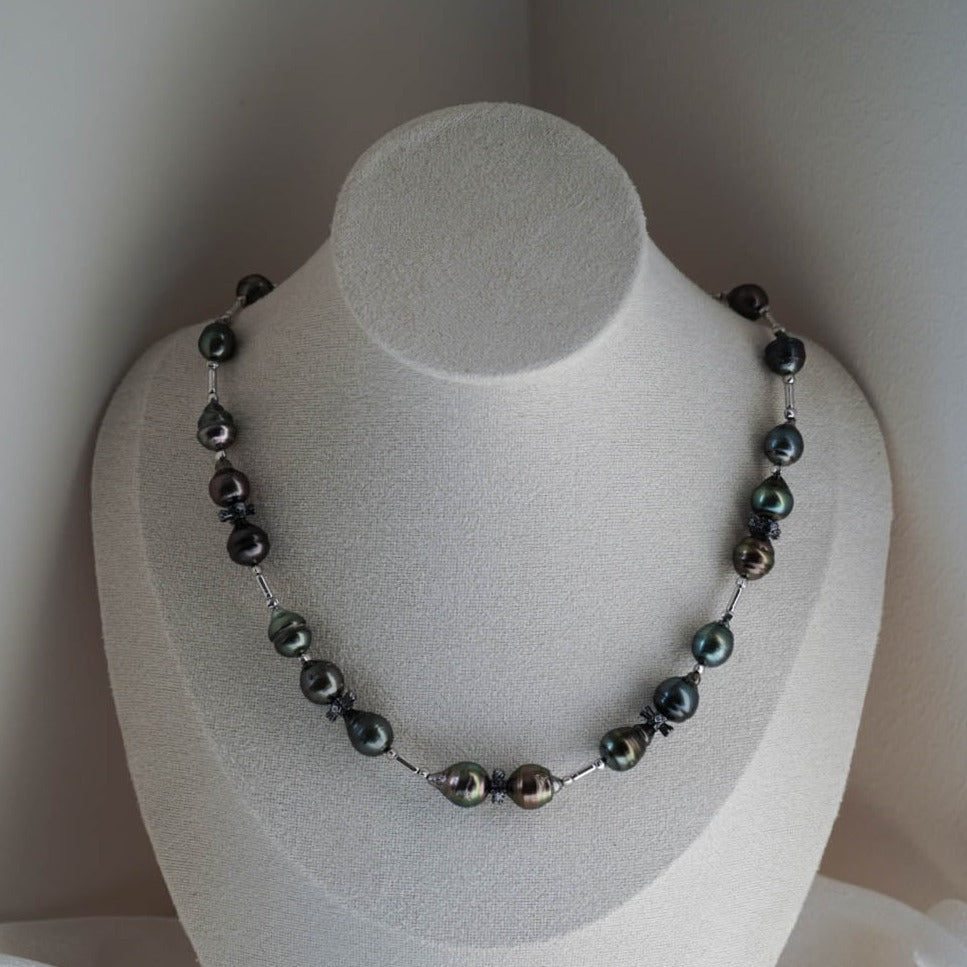 Cross Heart Tahitian Baroque Pearl Necklace