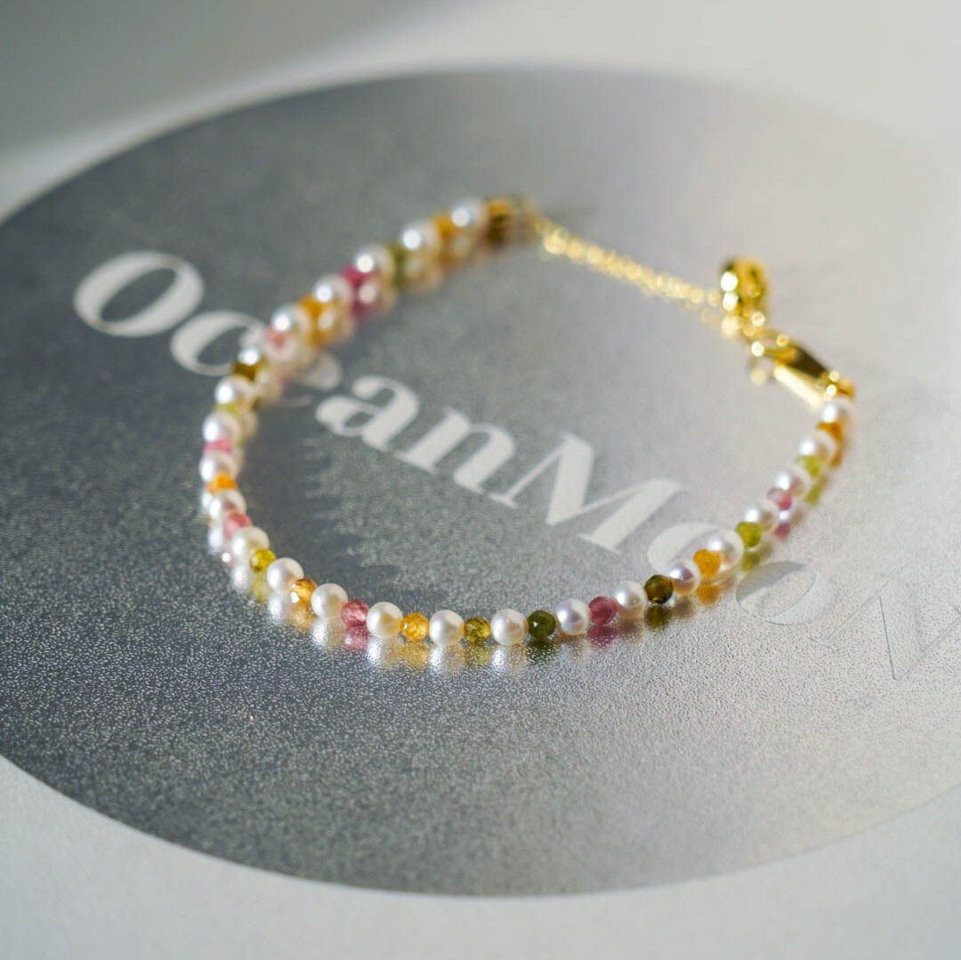 Tourmaline Colours Baby Pearl Bracelet