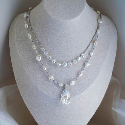 Half-Moon Freshwater Keshi Pearl Necklace