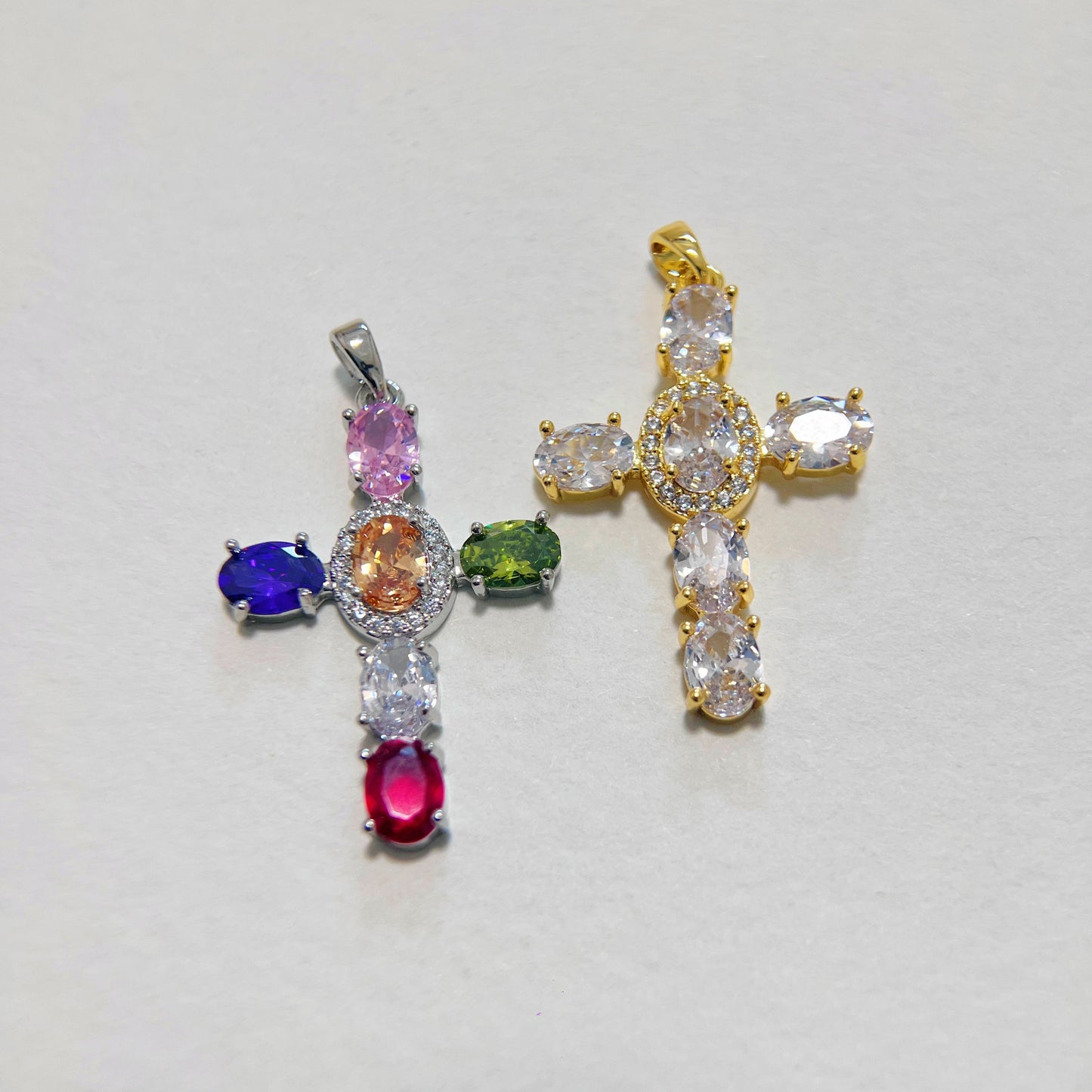 Gem Cross Charm