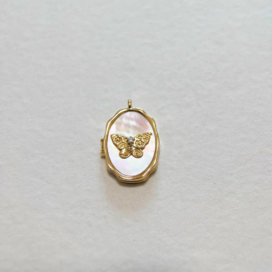 Butterfly Shell Locket Charm