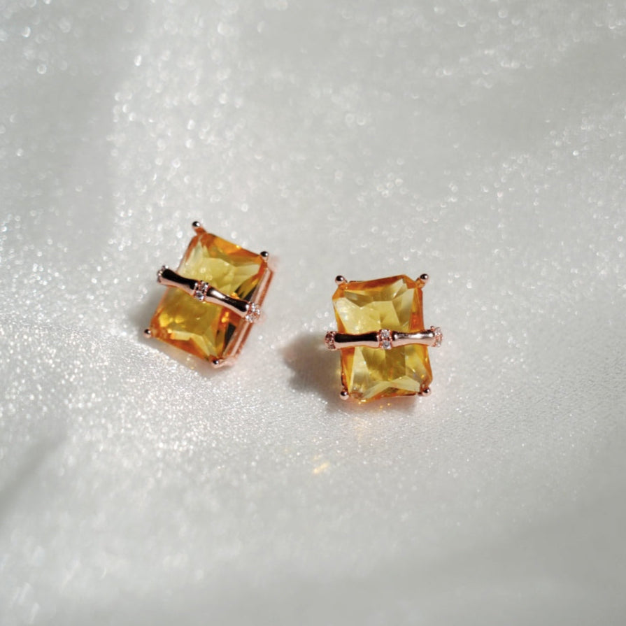 Yellow Cube Earring