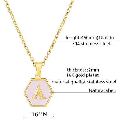 Hexagonal Shell Initials Necklace