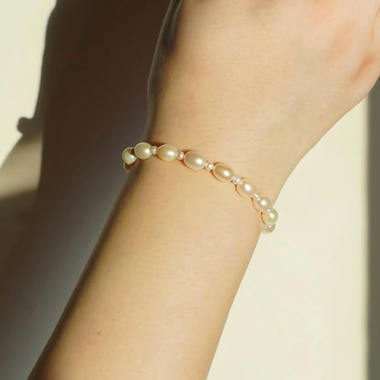 Oval and Baby Pearl Bracelet