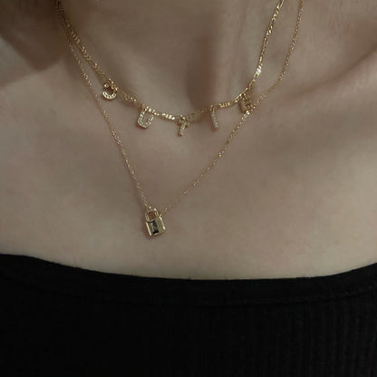 Lock Initials Necklace