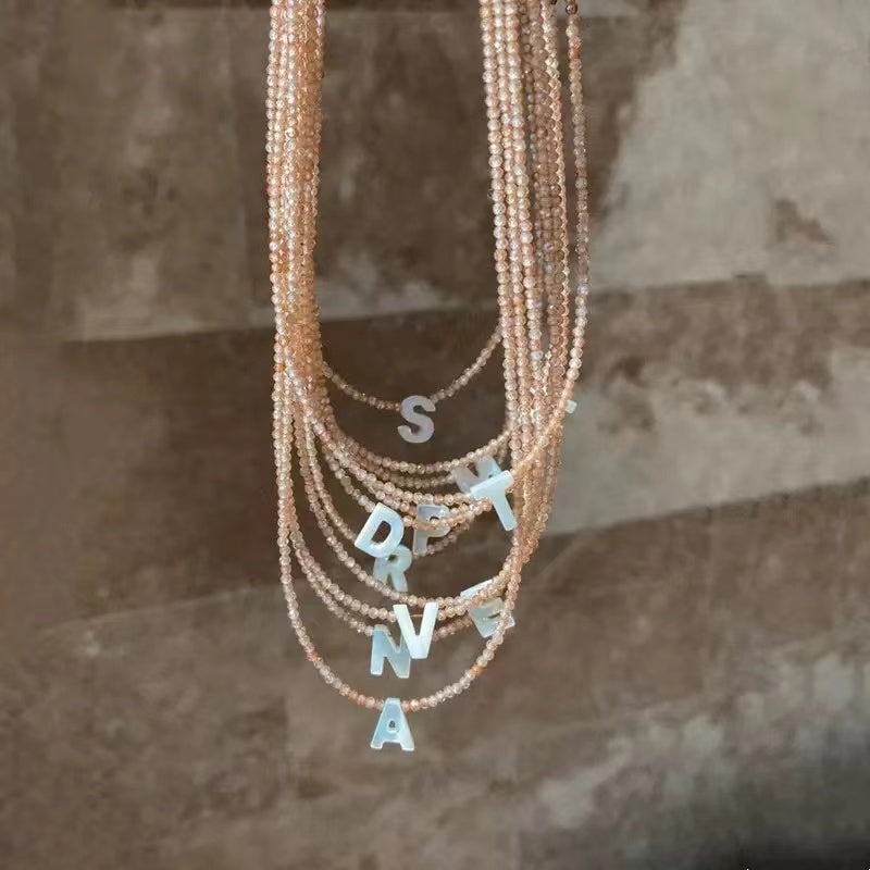 Nacre Initials Necklace