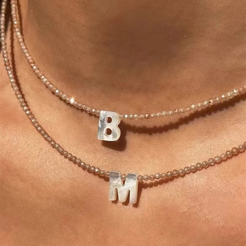 Nacre Initials Necklace